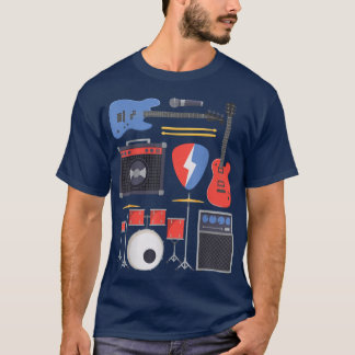 Rock Star Guitar & Band Instruments Rock & Roll Mu T-Shirt