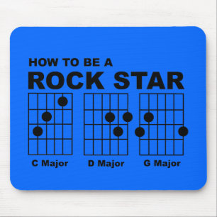 Rock Star Guitar Chords Funny Mousepad Humour