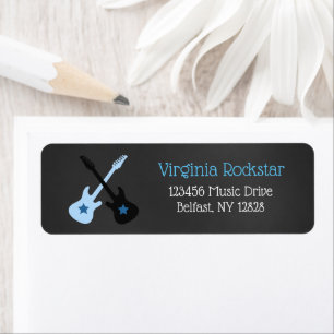 Rock Star Guitar Custom Address Labels
