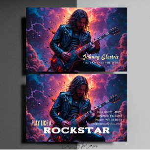 Rock Star Guitar Instructor Business Card