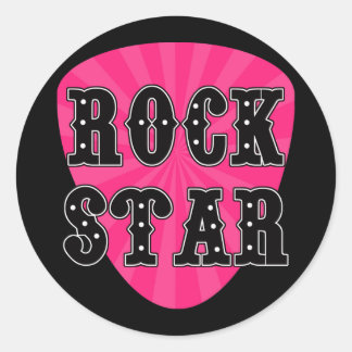 Rock Star Guitar Pick Classic Round Sticker