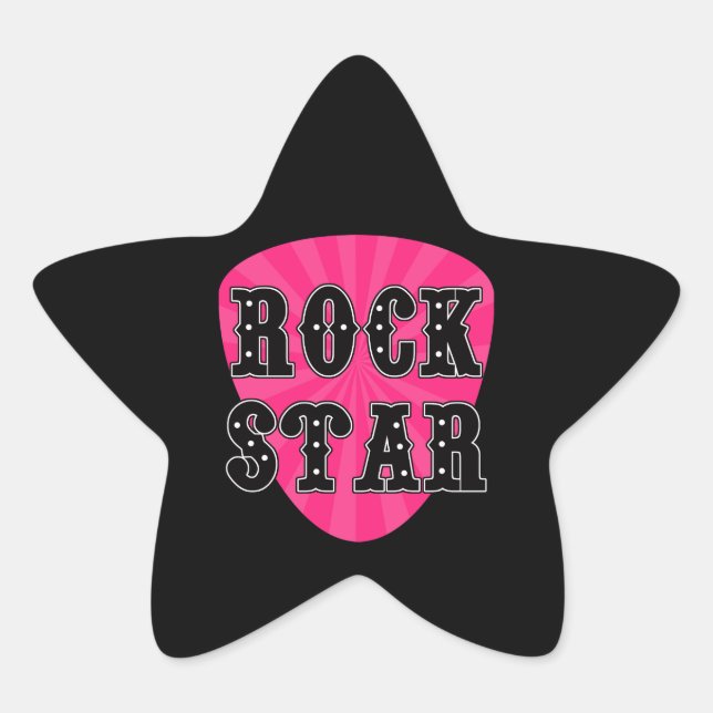 Rock Star Guitar Pick Star Sticker (Front)
