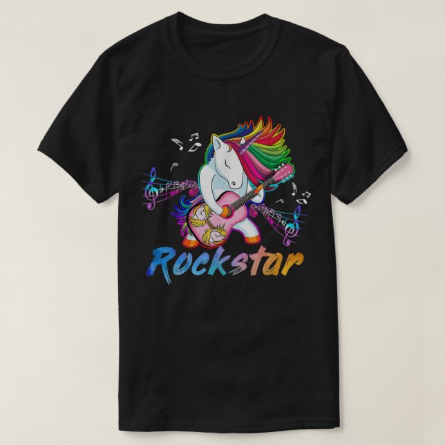 Rock star Guitar Rockin' music singer T-Shirt (Design Front)