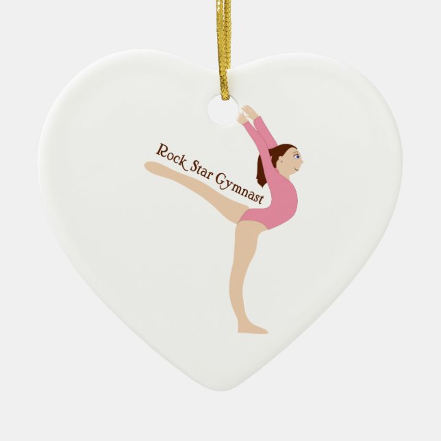 Rock Star Gymnast Ceramic Tree Decoration (Front)