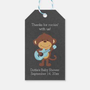 Rock Star Monkey Chalkboard Gift Tag