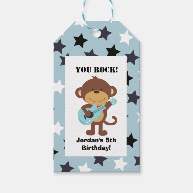 Rock Star Monkey Gift Tag (Front)