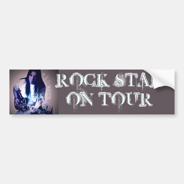 Rock Star on Tour (customisable) Bumper Sticker (Front)