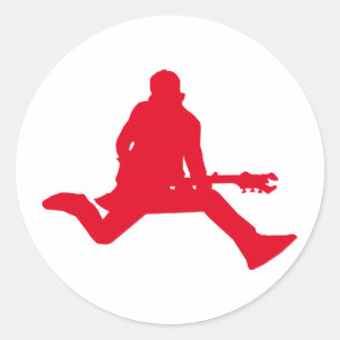 Rock Star Red Classic Round Sticker