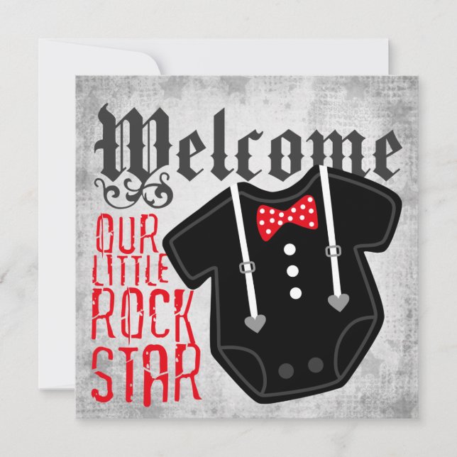 Rock Star Tux Birth Announcements (Front)