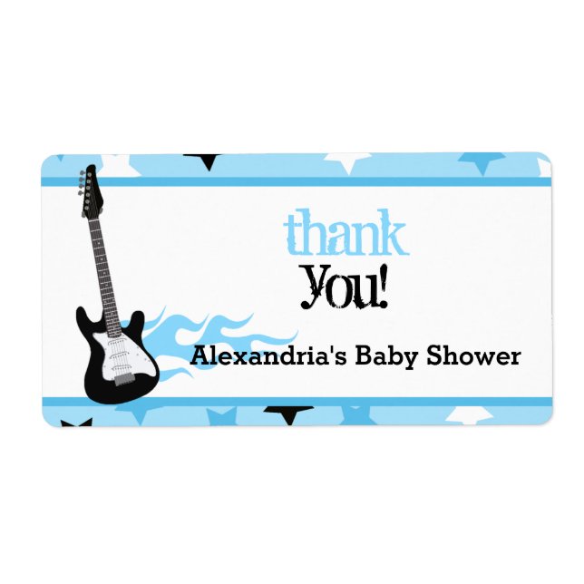 Rock Star Water Bottle Label (Front)