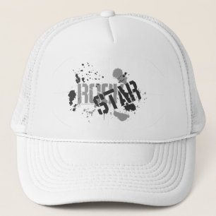 Rock Star White Mesh Truckers Cap Paint Splatter