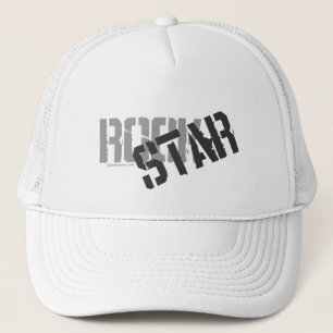 Rock Star White Trucker's Hat, Mesh Hat