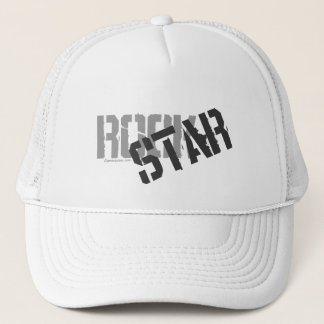Rock Star White Trucker's Hat, Mesh Hat