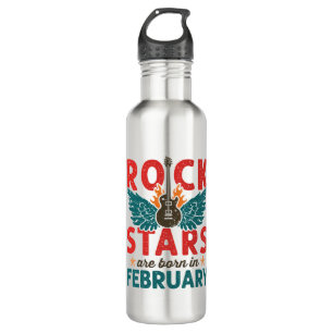 Rock Stars Are Born in February Birthday 710 Ml Water Bottle