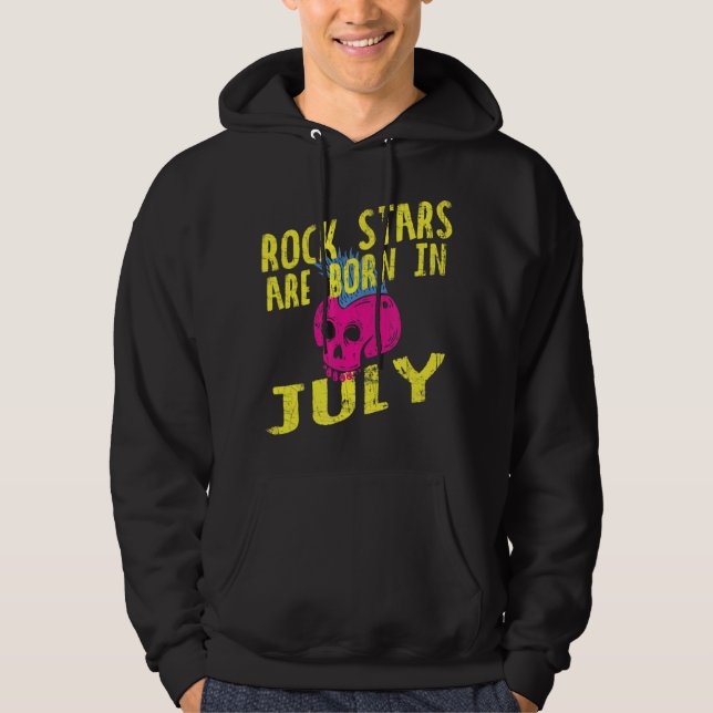 Rock Stars Are Born In July For Children & Adults Hoodie (Front)
