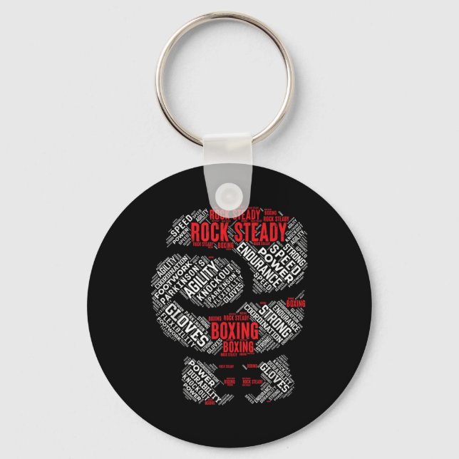 Rock Steady Boxing Glove Parkinsons  Key Ring (Front)