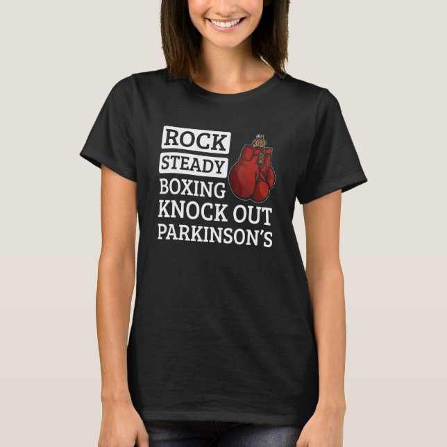 Rock Steady Boxing Knock Out Boxer T-Shirt (Front)