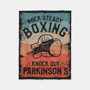 Rock Steady Boxing Knock Out Parkinsons Awareness Fleece Blanket