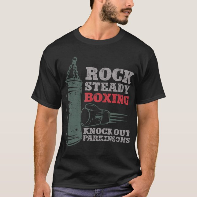 Rock Steady Boxing Knock out Parkinsons  Boxing  T-Shirt (Front)