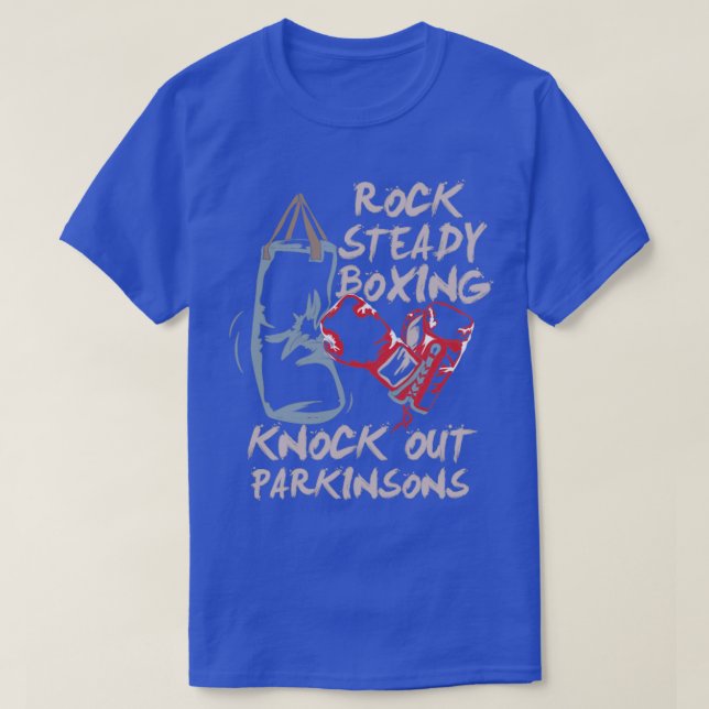 Rock Steady Boxing Knock Out Parkinsons Fighter  T-Shirt (Design Front)