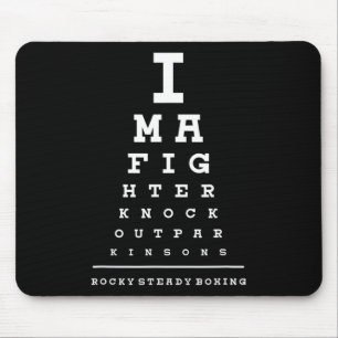 Rock Steady Boxing Parkinson's Eye Chart Shirt  Mouse Mat
