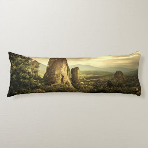 Rock Sunset in Greece Body Cushion