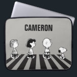 Rock Tees | Group Walk | Add Your Name Laptop Sleeve<br><div class="desc">This Peanuts artwork features Snoopy taking a nap created in a rock music design style.</div>