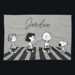 Rock Tees | Group Walk | Add Your Name Tea Towel<br><div class="desc">This Peanuts artwork features Snoopy taking a nap created in a rock music design style.</div>