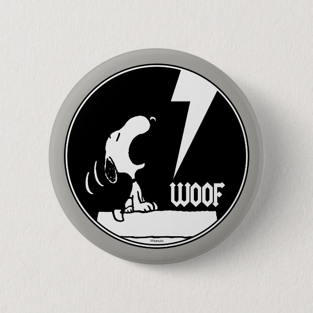 Rock Tees | Snoopy Howling 6 Cm Round Badge (Front)