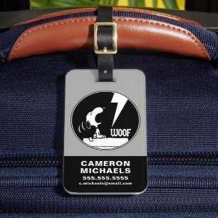 Rock Tees   Snoopy Howling   Add Your Name Luggage Tag