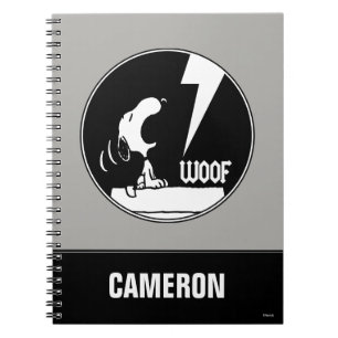 Rock Tees   Snoopy Howling   Add Your Name Notebook
