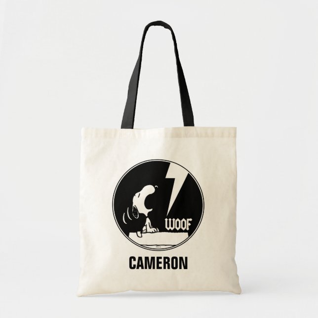Rock Tees | Snoopy Howling | Add Your Name Tote Bag (Front)