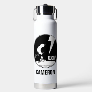 Rock Tees   Snoopy Howling   Add Your Name Water Bottle