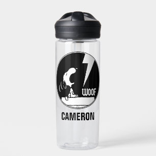 Rock Tees   Snoopy Howling   Add Your Name Water Bottle