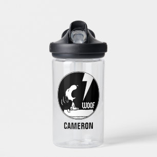 Rock Tees   Snoopy Howling   Add Your Name Water Bottle