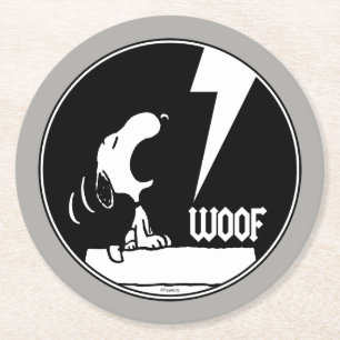 Rock Tees   Snoopy Howling Round Paper Coaster