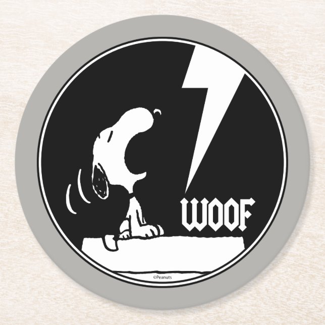 Rock Tees | Snoopy Howling Round Paper Coaster (Front)