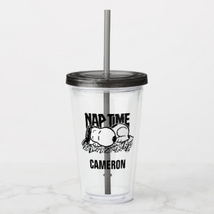 Rock Tees Snoopy Nap Time Add Your Name Acrylic Tumbler