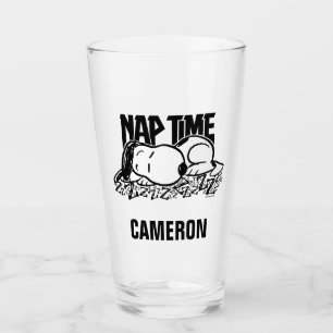 Rock Tees Snoopy Nap Time Add Your Name Glass