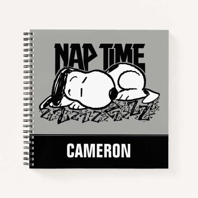 Rock Tees | Snoopy Nap Time | Add Your Name Notebook (Front)