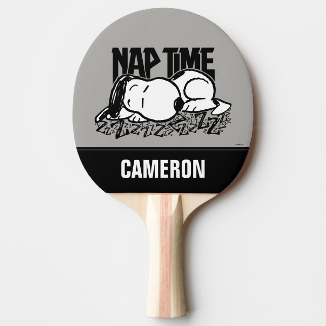 Rock Tees | Snoopy Nap Time | Add Your Name Ping Pong Paddle (Front)