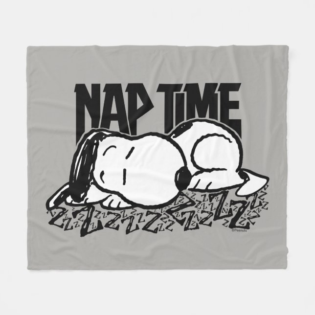 Rock Tees | Snoopy Nap Time Fleece Blanket (Front (Horizontal))