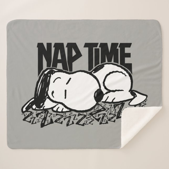 Rock Tees | Snoopy Nap Time Sherpa Blanket (Front (Horizontal))