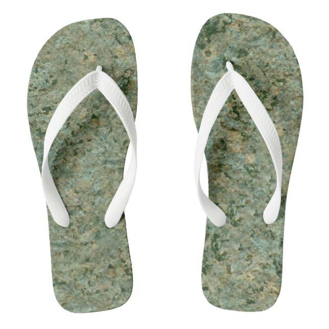 Rock Texture Green Geology Photo Flip Flops (Footbed)