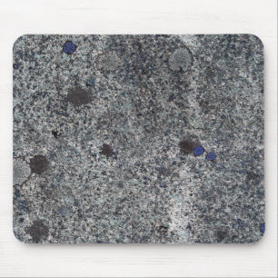 Rock Texture Grey Granite with Blue Details Mouse Mat