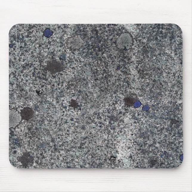 Rock Texture Grey Granite with Blue Details Mouse Mat (Front)