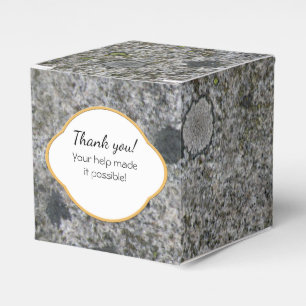 Rock Texture Grey Granite with Moss any Text Favour Box