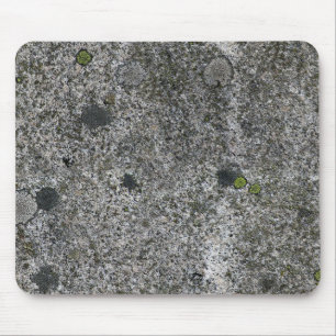 Rock Texture Grey Granite with Moss Mouse Mat