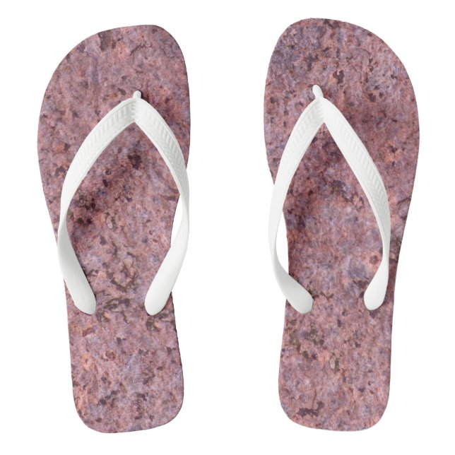 Rock Texture Pink Geology Photo Flip Flops (Footbed)