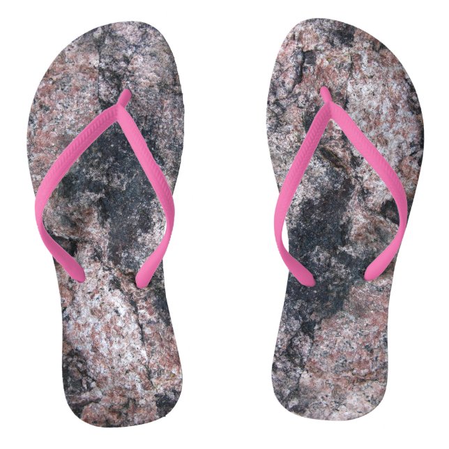 Rock Texture Pinkish Nature Flip Flops (Footbed)